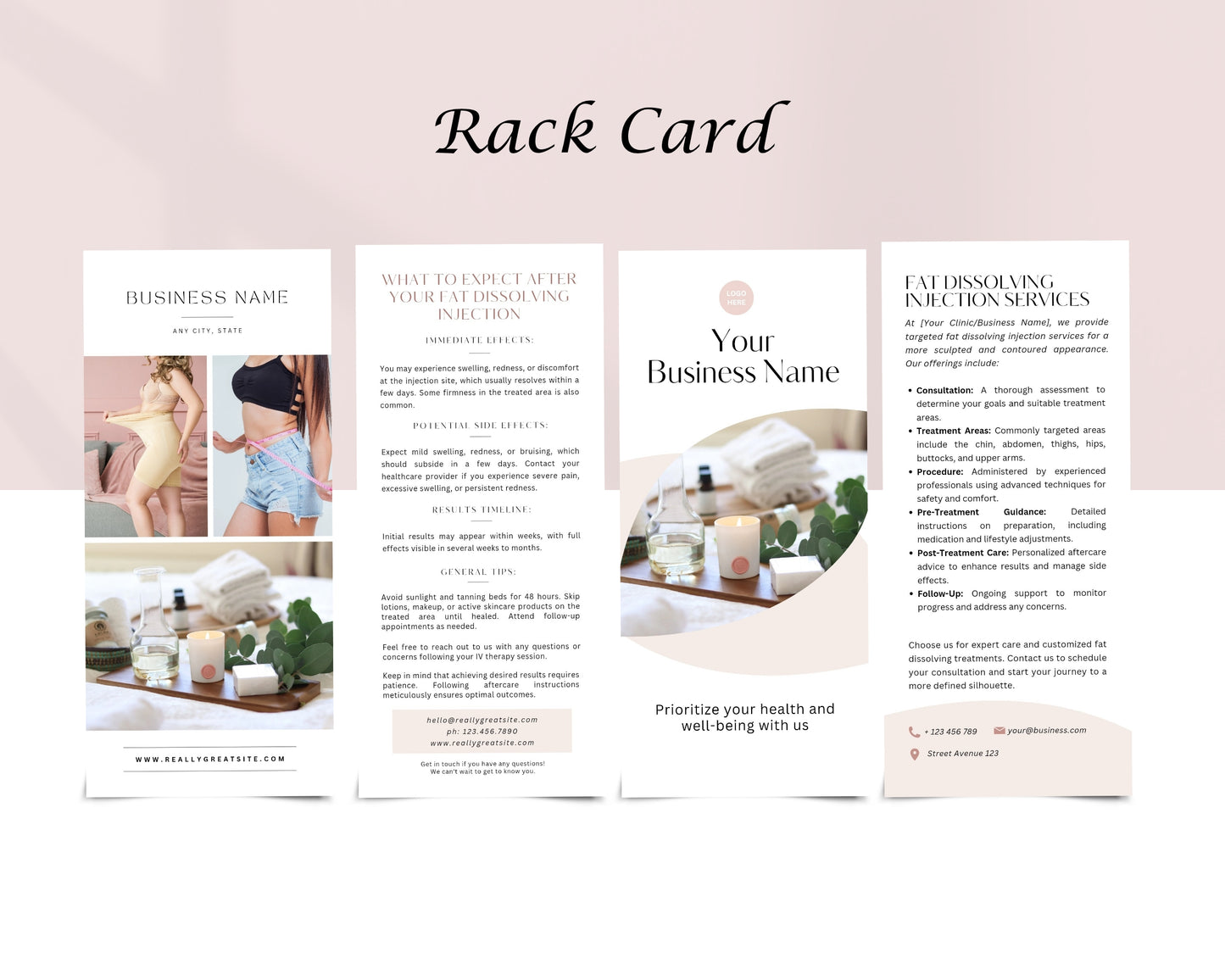 Fat Dissolving Injection Form, Consultation form, Client consent form, Loyalty Card, Business Card, Editable Canva templates, Aftercare Card