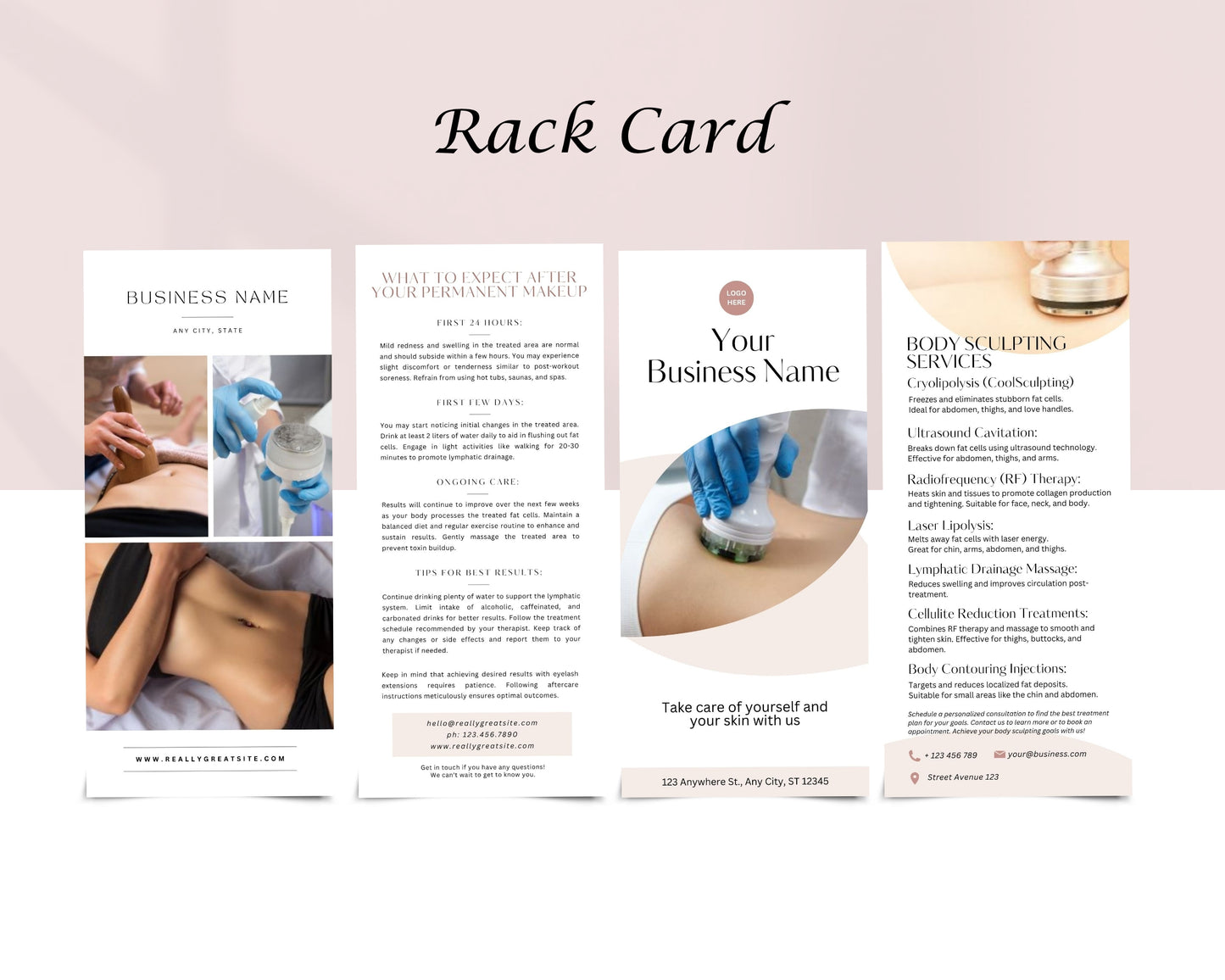 Body Sculpting Form, Consultation form, Client consent form, Loyalty Card, Business Card, Editable Canva templates, Aftercare Card