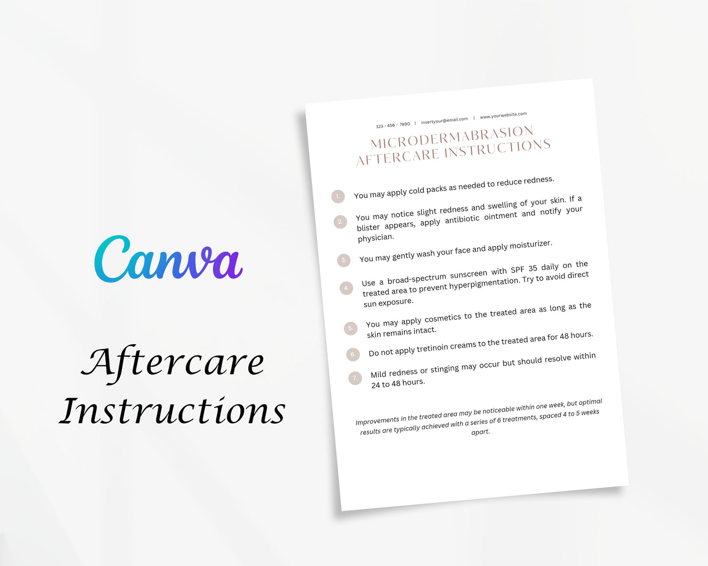 Microdermabrasion Form, Consultation form, Client consent form, Editable Canva templates