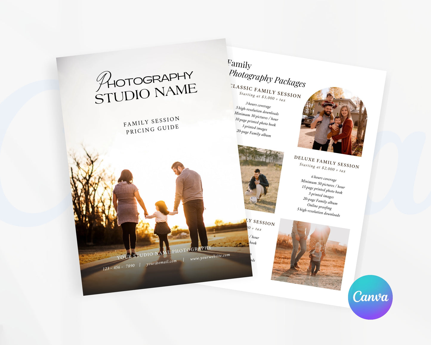 Photography Pricing Guide, Wedding Photography Price List, Edit in Canva - PDP21