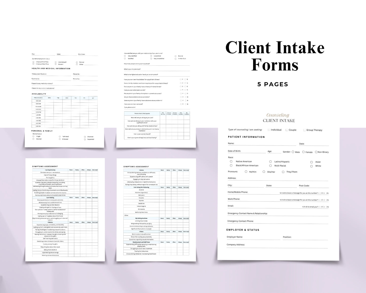 Counseling Printable Form, Edit in Canva, Digital