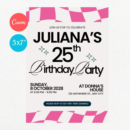 Retro Birthday Party Invitation