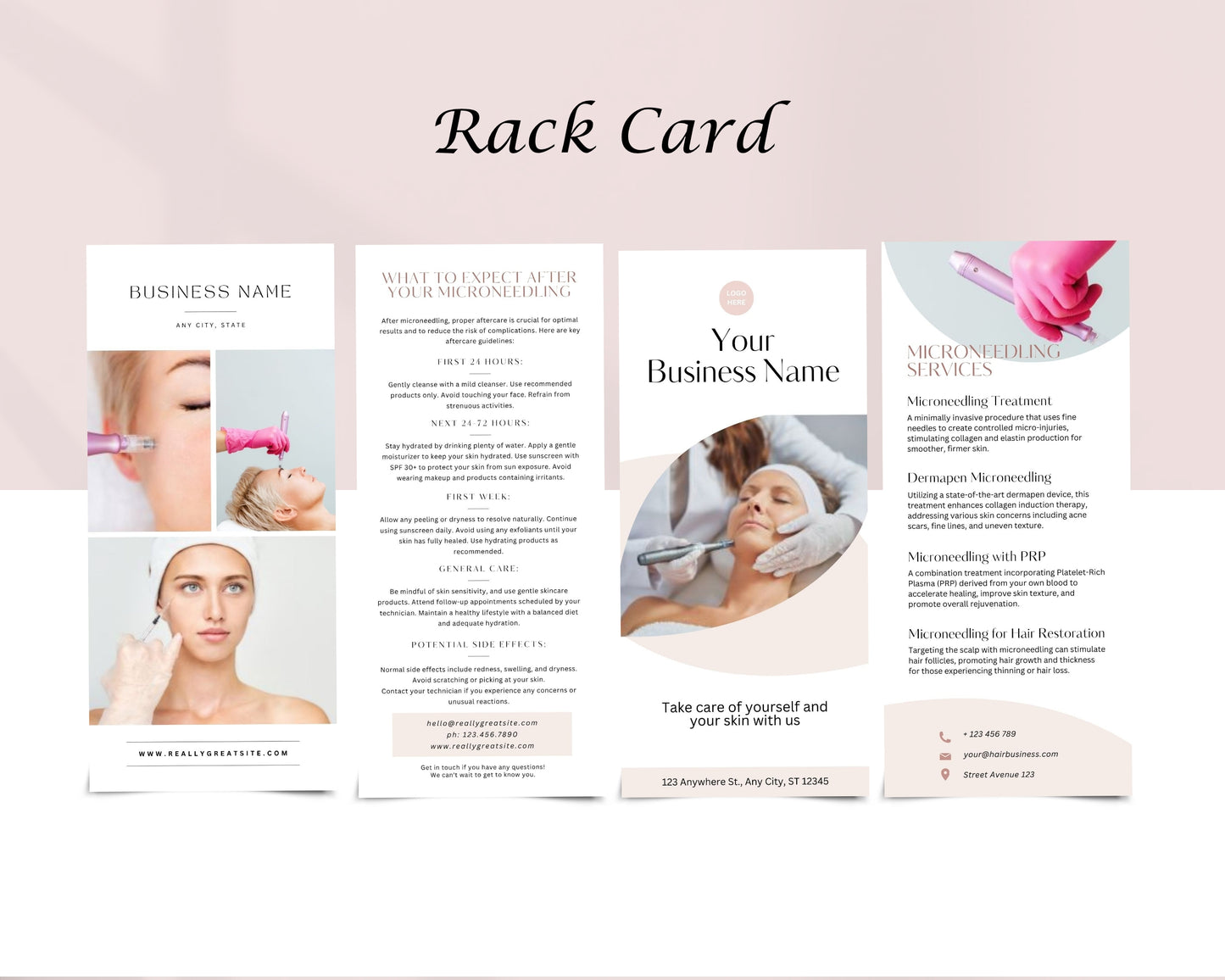 Microneedling Form, Consultation form, Client consent form, Loyalty Card, Business Card, Editable Canva templates, Aftercare Card