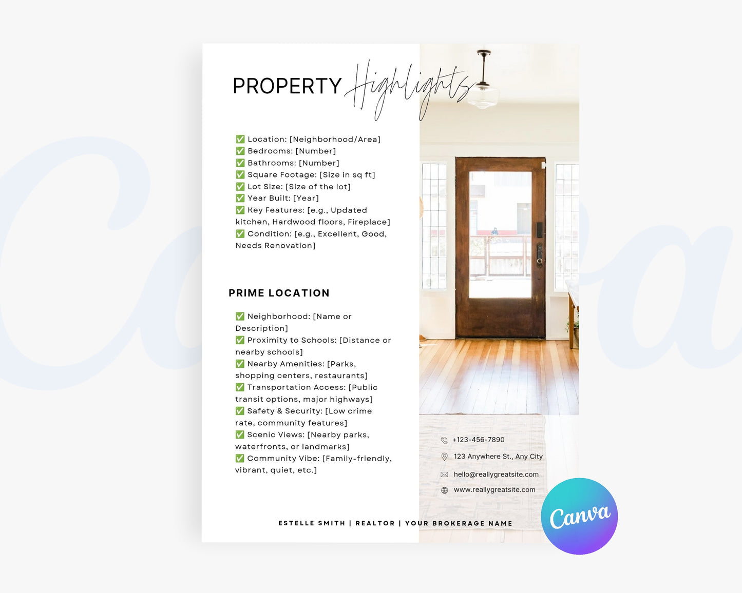 Real Estate Flyers, For Sale Flyer Marketing Flyer, Open Listing, Edit in Canva - REDF11