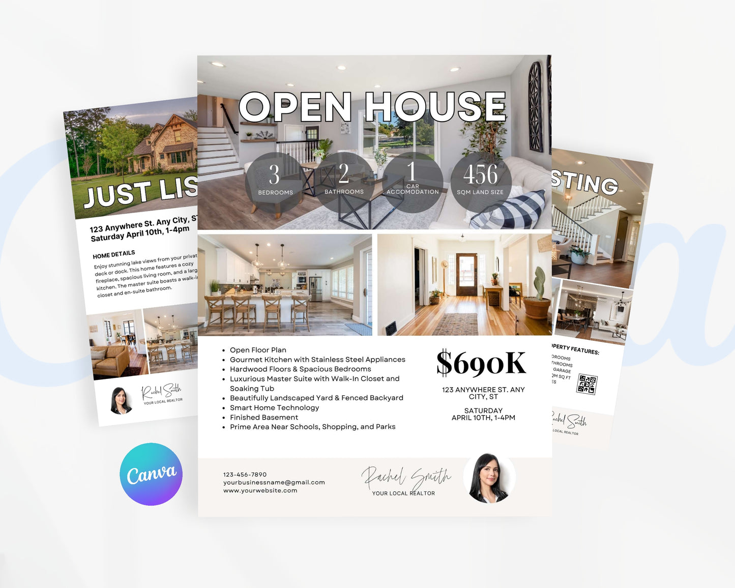 Real Estate Flyers, For Sale Flyer Marketing Flyer, Open Listing, Edit in Canva - REDF05