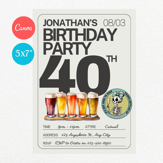 Wine Funny Birthday Party Invitation