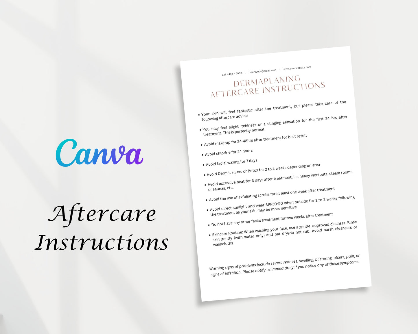 Dermaplanning Form, Consultation form, Client consent form, Editable Canva templates