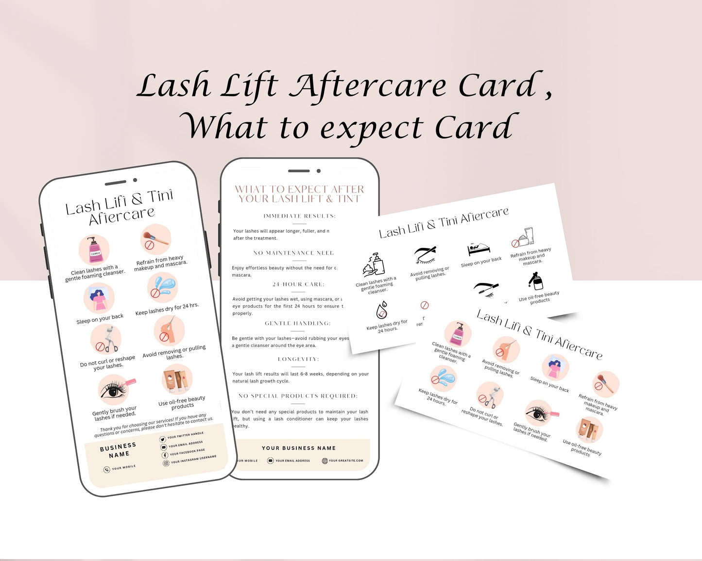 Lash Lift Form, Brow Lamination Form Consultation form, Client consent form, Loyalty Card, Business Card, Editable Canva templates, Aftercare Card