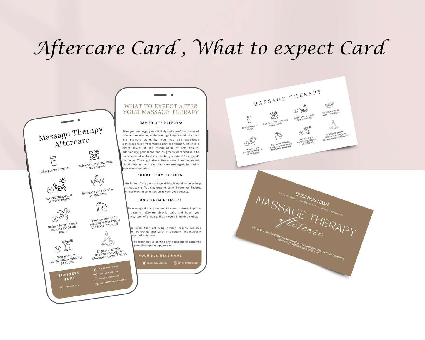 Massage Therapy Form, Consultation form, Client consent form, Loyalty Card, Business Card, Editable Canva templates, Aftercare Card