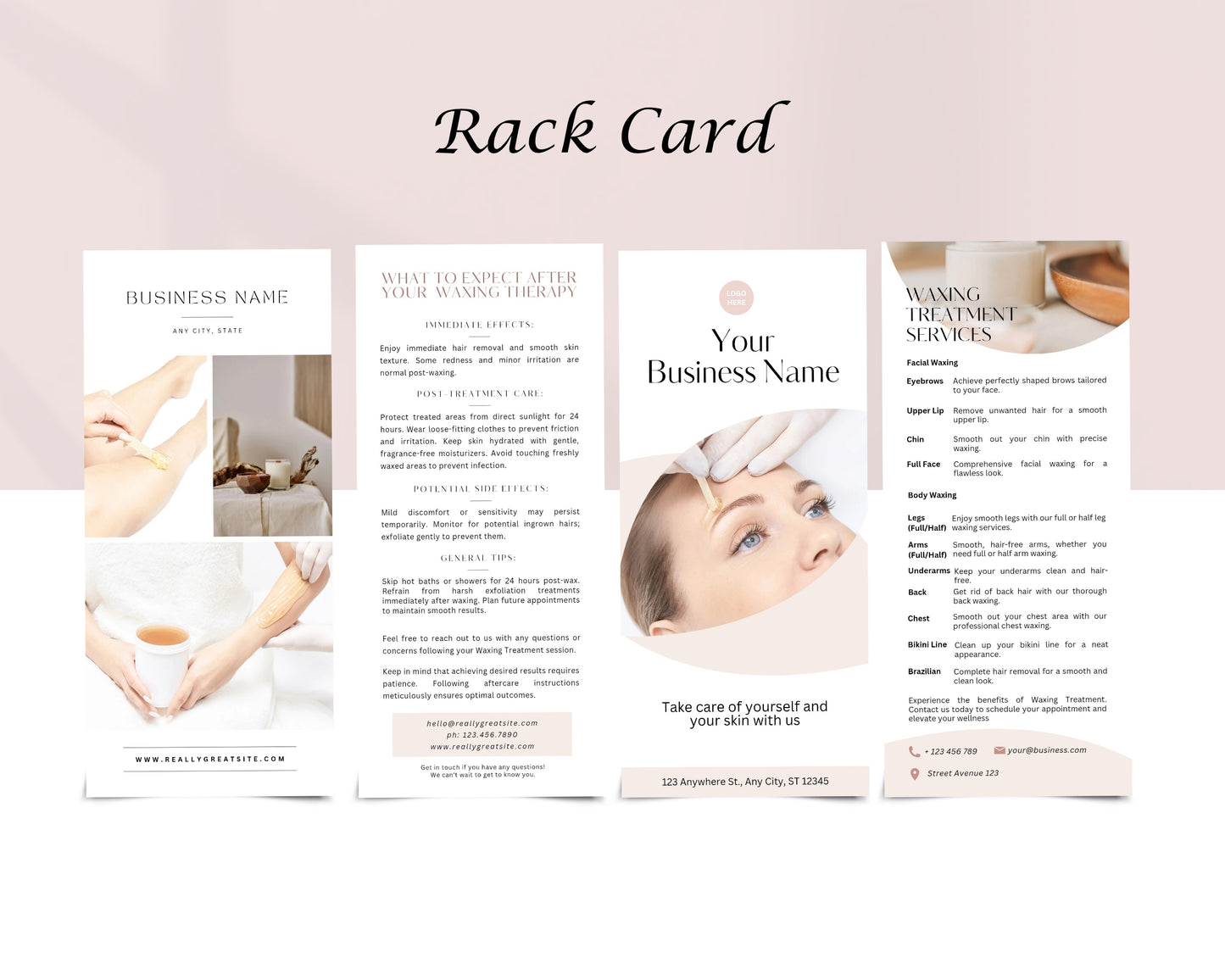 Waxing Treatment Form, Consultation form, Client consent form, Loyalty Card, Business Card, Editable Canva templates, Aftercare Card