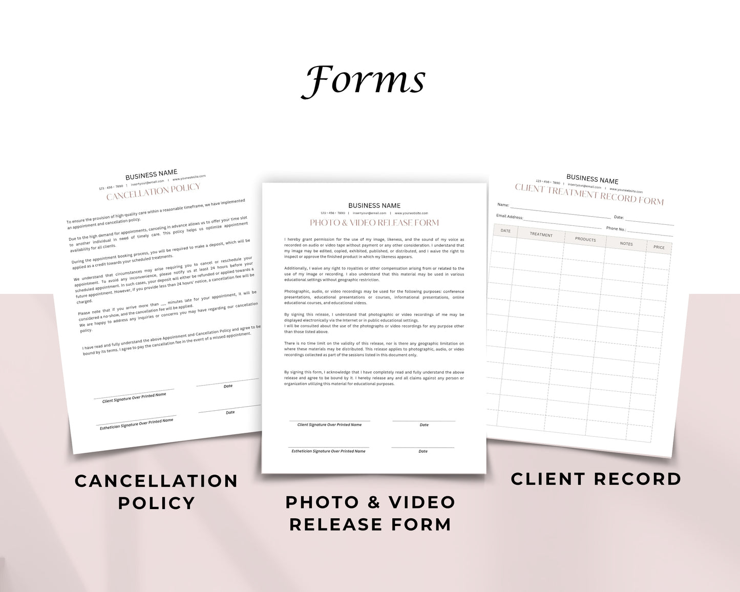 Eyelash Extensions Form, Consultation form, Client consent form, Loyalty Card, Business Card, Editable Canva templates, Aftercare Card