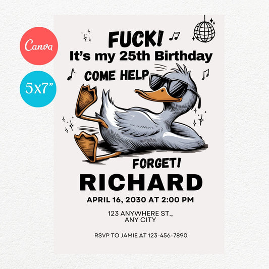 Fuck Goose Funny Birthday Party Invitation