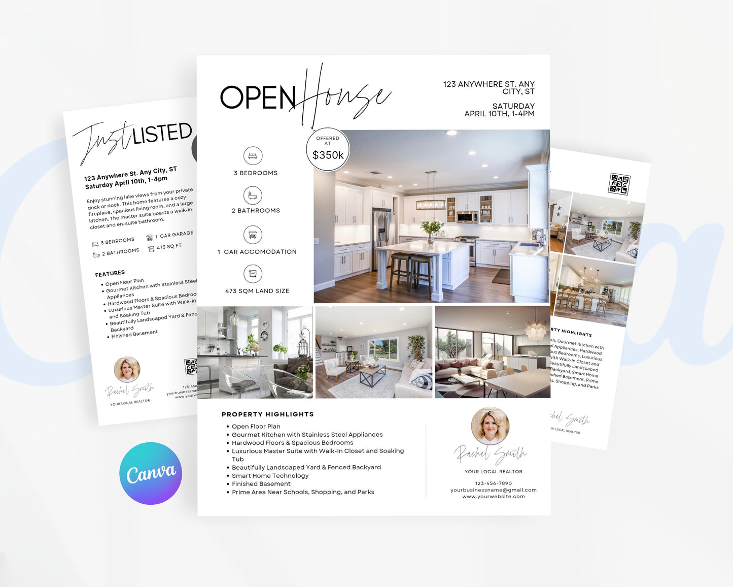 Real Estate Flyers, For Sale Flyer Marketing Flyer, Open Listing, Edit in Canva - REDF04