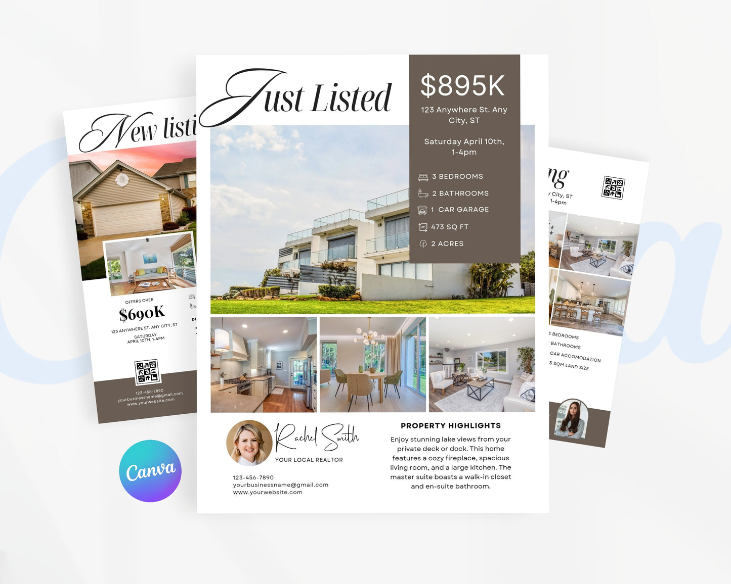 Real Estate Flyers, For Sale Flyer Marketing Flyer, Open Listing, Edit in Canva - REDF01