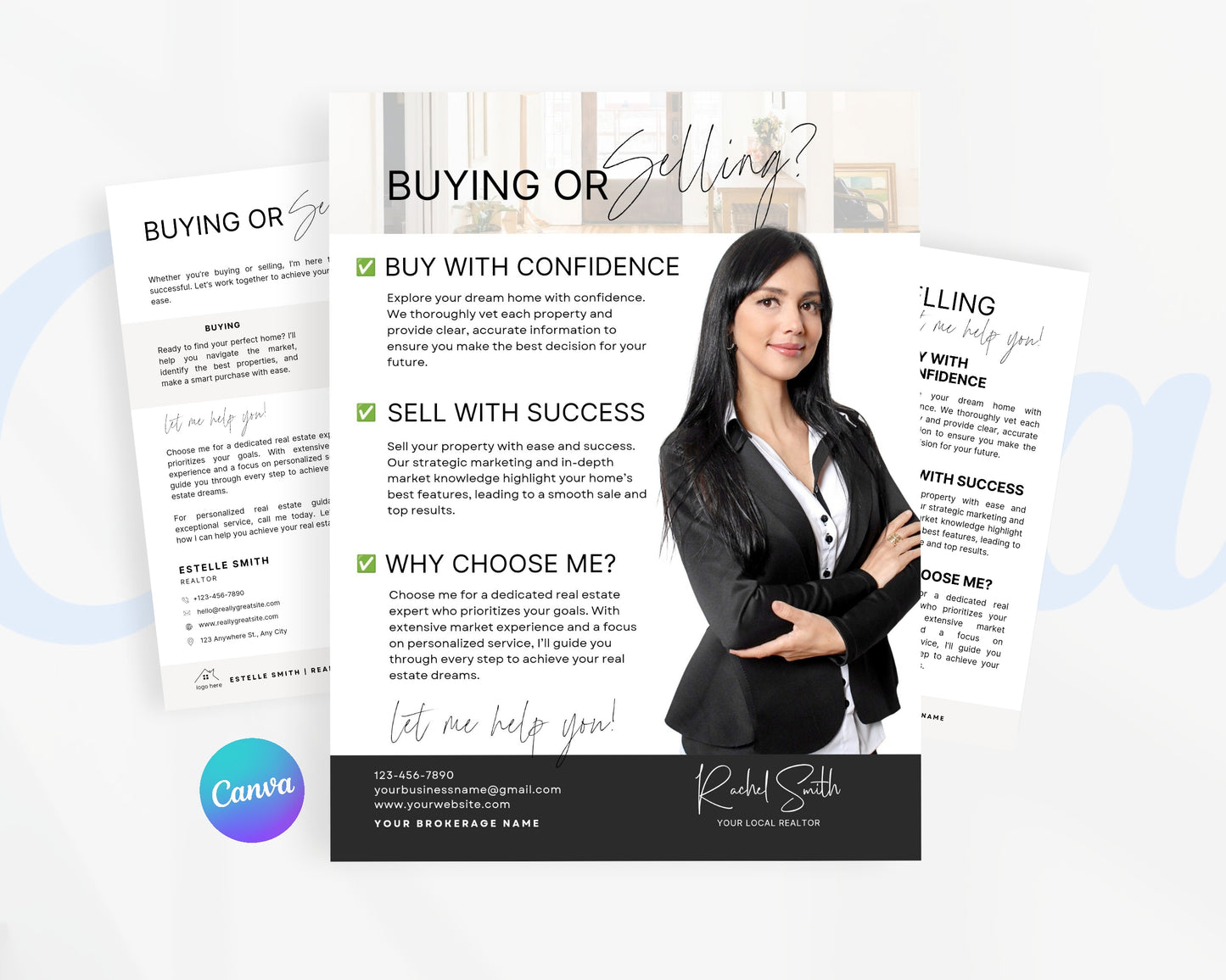 Real Estate Flyers, For Sale Flyer Marketing Flyer, Open Listing, Edit in Canva - REDF14