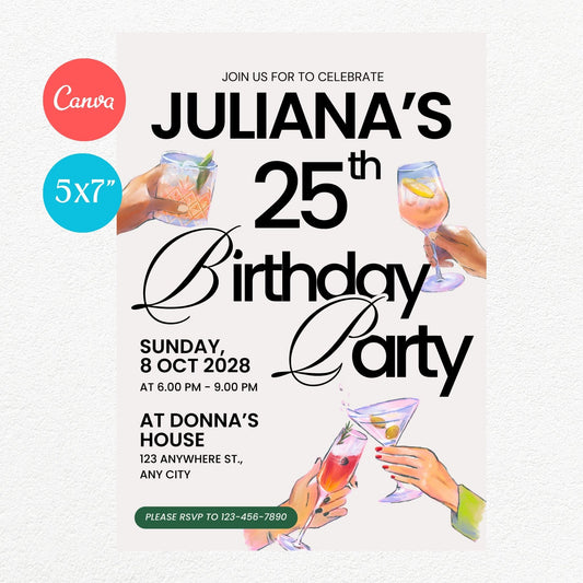 Cocktail Birthday Party Invitation