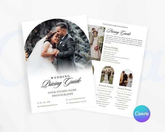 Photography Pricing Guide, Wedding Photography Price List, Edit in Canva - PDP14