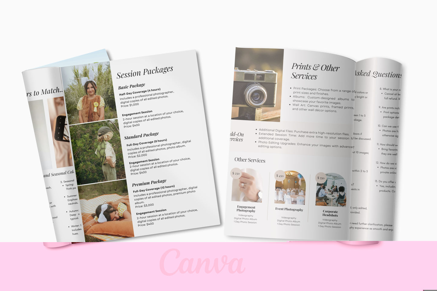 Photography Welcome Guide Templates, Edit in Canva