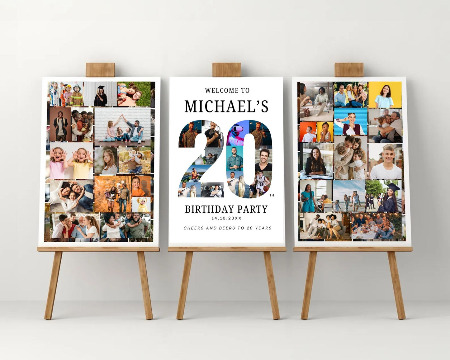 EDITABLE 50 Photo Collage, Welcome Sign, Canva, DIGITAL