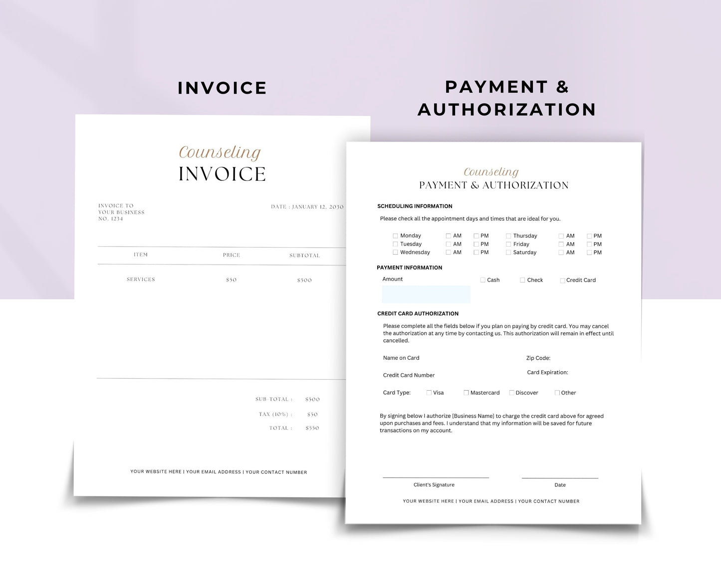 Counseling Printable Form, Edit in Canva, Digital