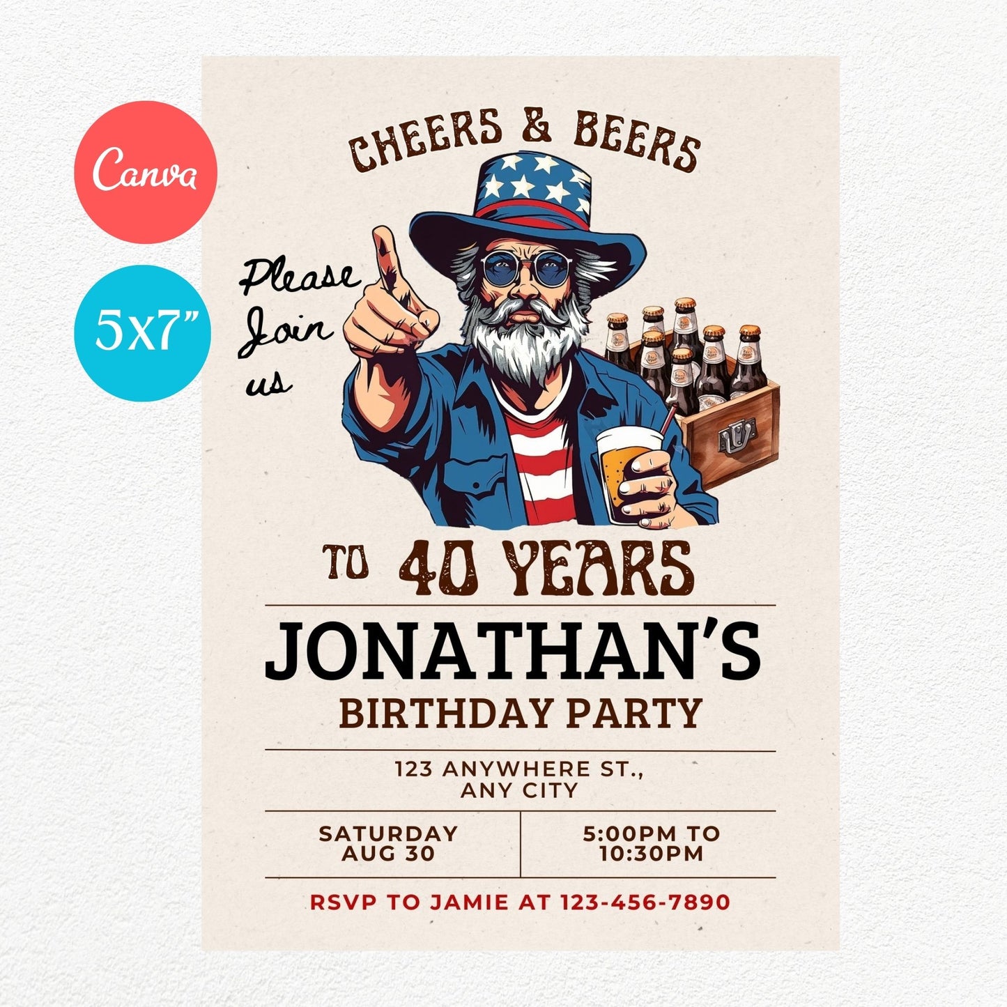 Cheers and Beers Birthday Party Invitation